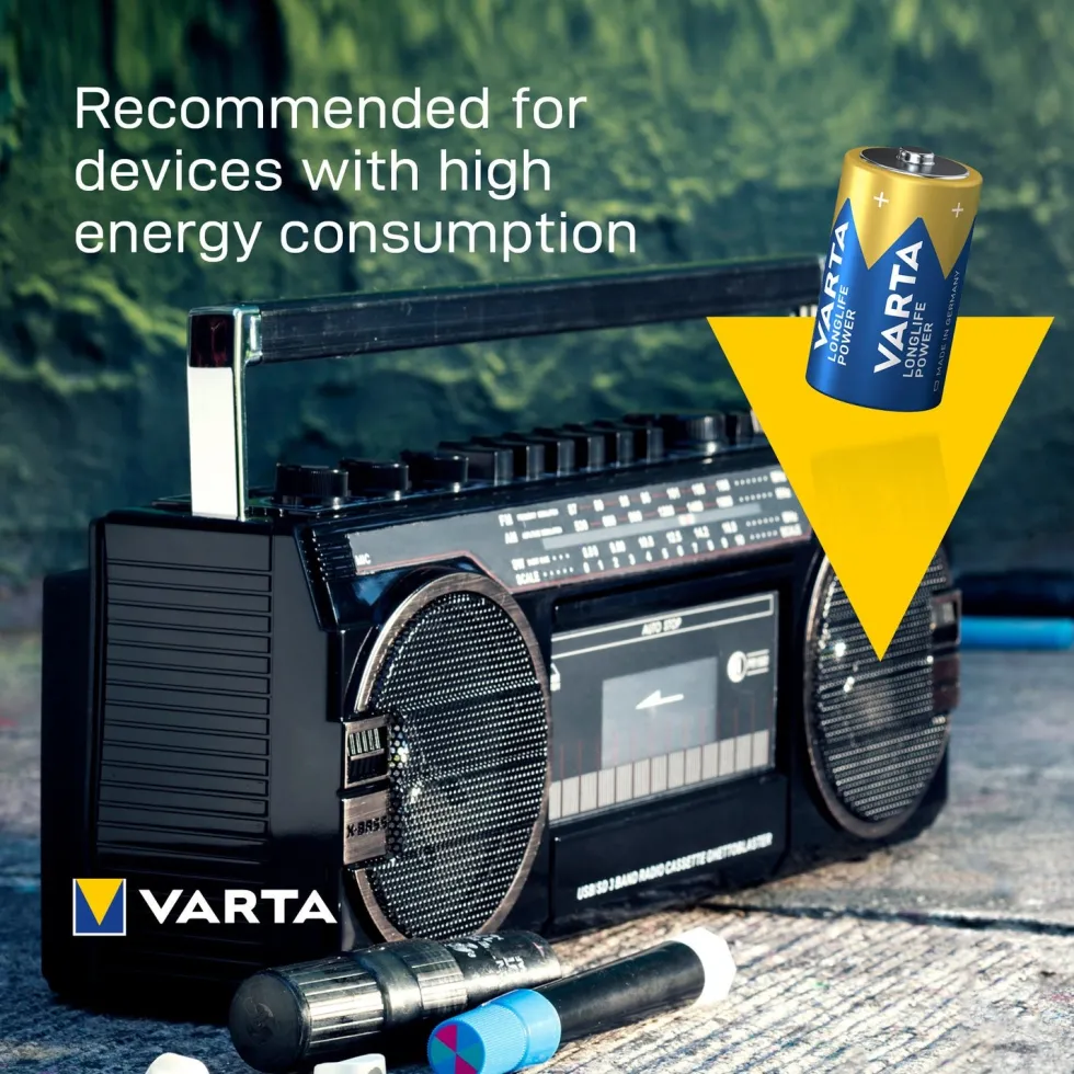 Varta D batterij Longlife Power 2 stuks
