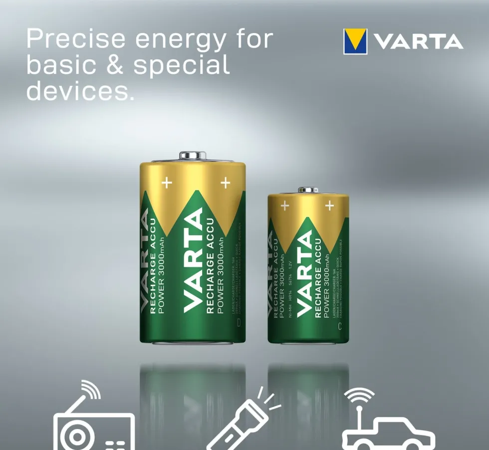 Varta D oplaadbare batterij Accu Power 2 stuks