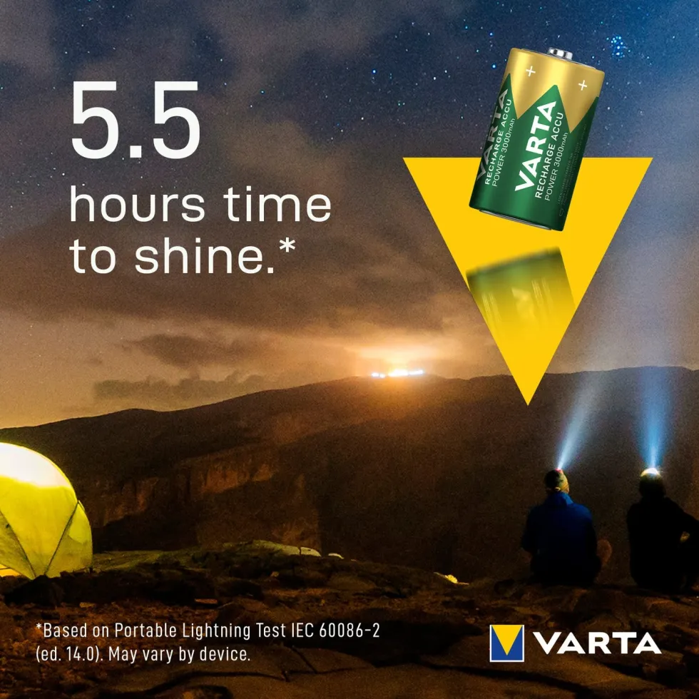Varta D oplaadbare batterij Accu Power 2 stuks