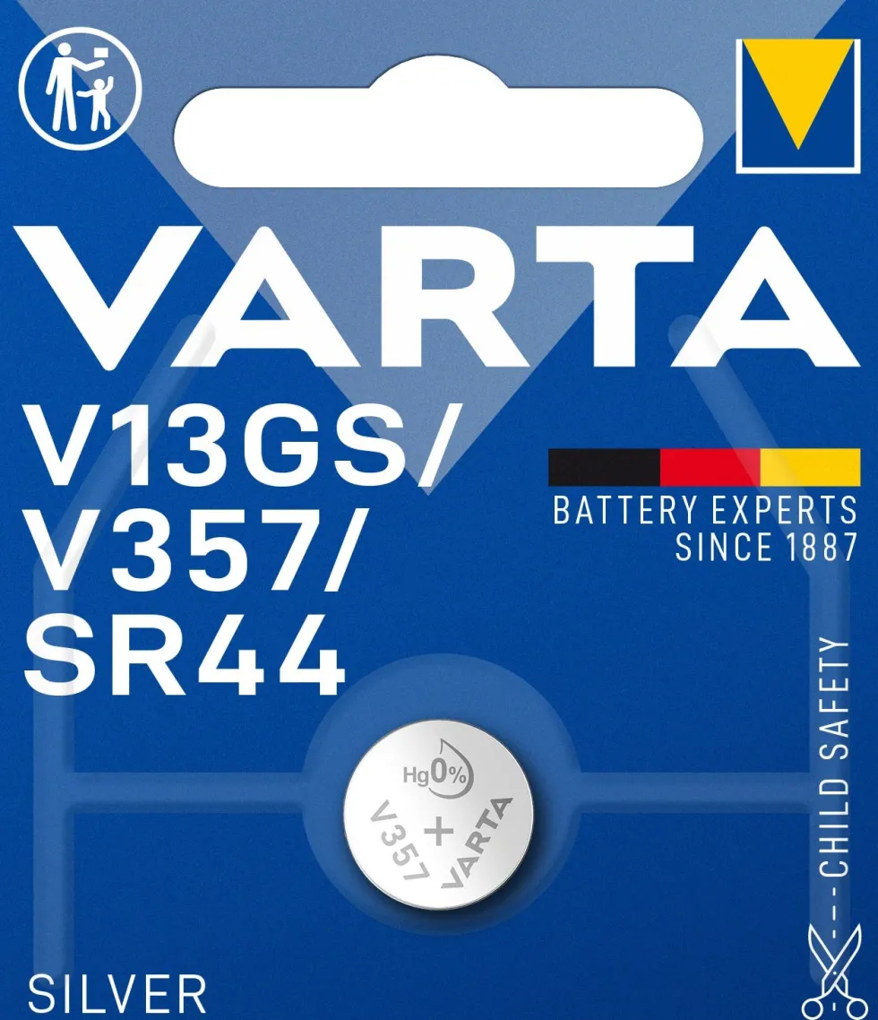 Varta V13GS knoopcel batterij Silvers coin 1,5V