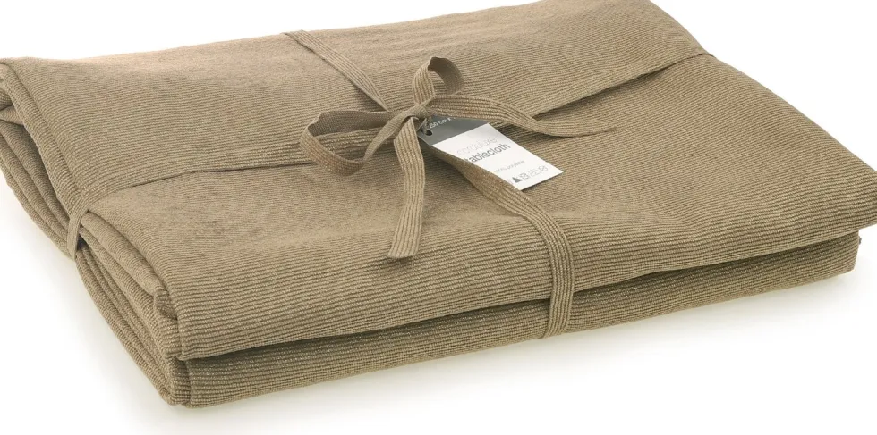 Vivant tafelkleed Cordoluxe bruin / goud 250 x 140 cm