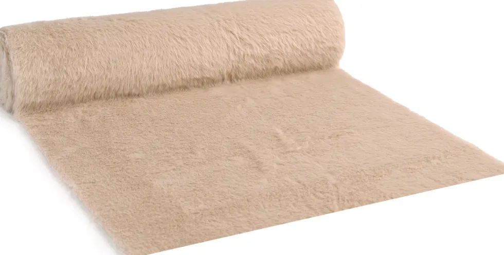 Vivant tafelloper Furry beige 200 x 30 cm