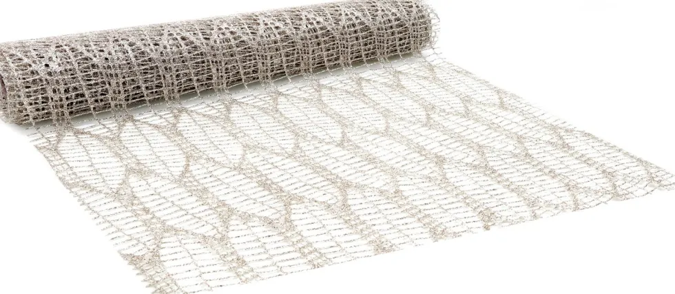 Vivant tafelloper Glister zilver 300 x 28 cm