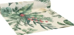 Vivant tafelloper groen / crème 300 x 28 cm