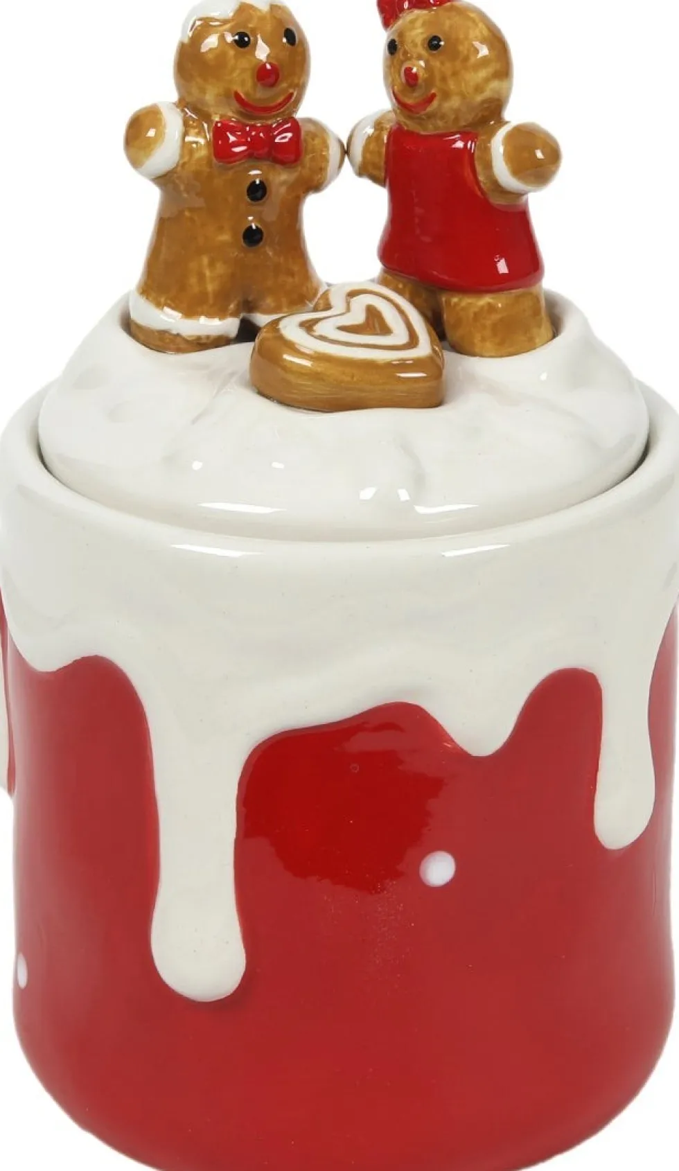 Voorraadpot Gingerbreadman rood D 10,5 H 17,5 cm