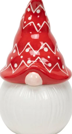 Voorraadpot Gnoom rood / wit D 15 H 26 cm