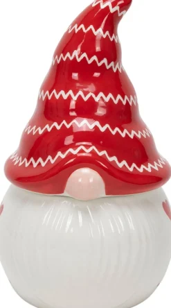 Voorraadpot Gnoom rood / wit D 12,5 H 21 cm