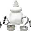 Voorraadpot met uitsteekvormen wit D 11 H 24 cm 7-delig
