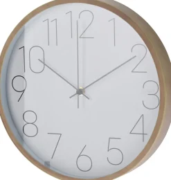 Wandklok wit / naturel D 30 H 4,4 cm