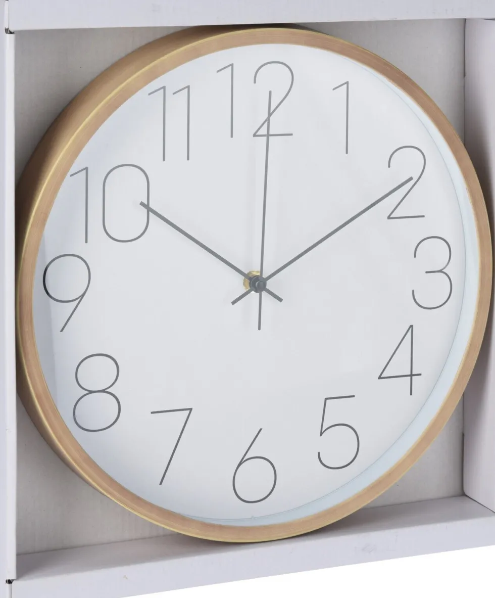 Wandklok wit / naturel D 30 H 4,4 cm