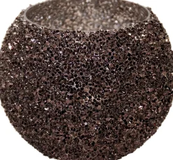 Waxinelichthouder Strass Bowl zwart D 11 H 8,5 cm