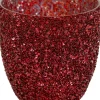 Waxinelichthouder Strass Egg rood D 12,5 H 12 cm