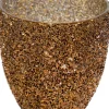 Waxinelichthouder Strass Egg oranje D 9 H 8,5 cm
