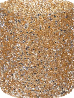 Waxinelichthouder Strass Lois goud D 8,5 H 8,5 cm