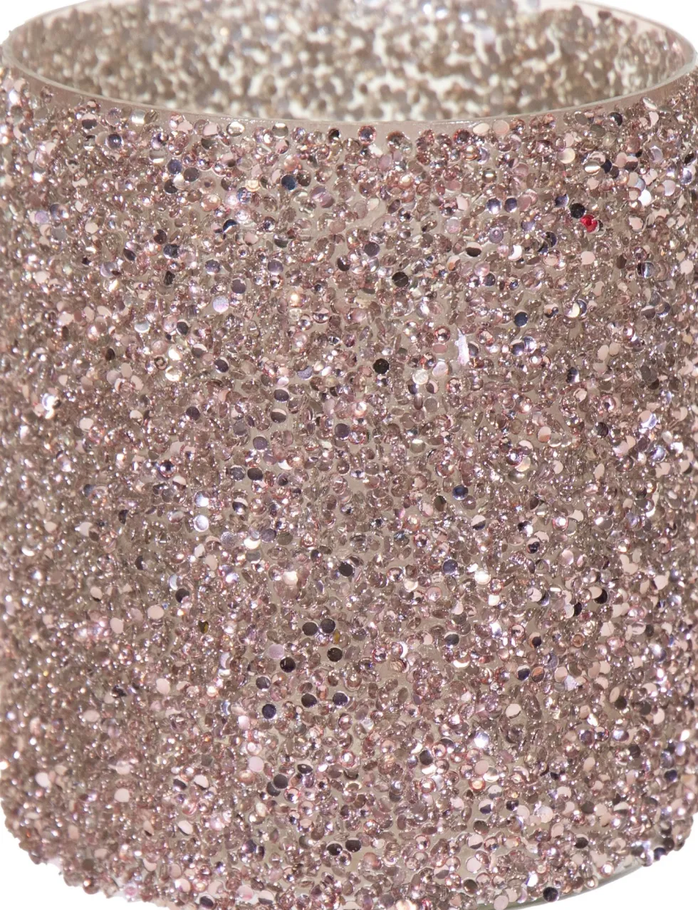 Waxinelichthouder Strass Lois roze D 13,5 H 15 cm