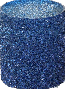 Waxinelichthouder Strass Lois blauw D 8,5 H 8 cm