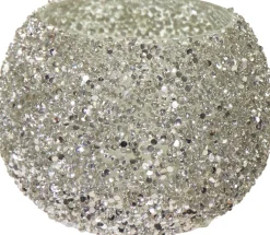 Waxinelichthouder Strass Louise zilver D 13 H 10 cm