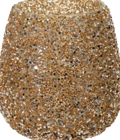 Waxinelichthouder Strass Lulu goud D 9,5 H 9 cm
