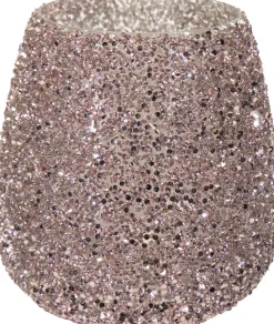 Waxinelichthouder Strass Lulu roze D 9,5 H 9 cm