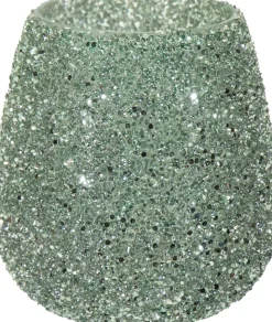 Waxinelichthouder Strass Lulu groen D 16 H 16,5 cm