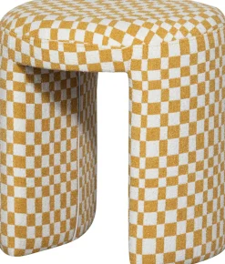 WOOOD kruk Charlie geel / wit D 45 H 47 cm