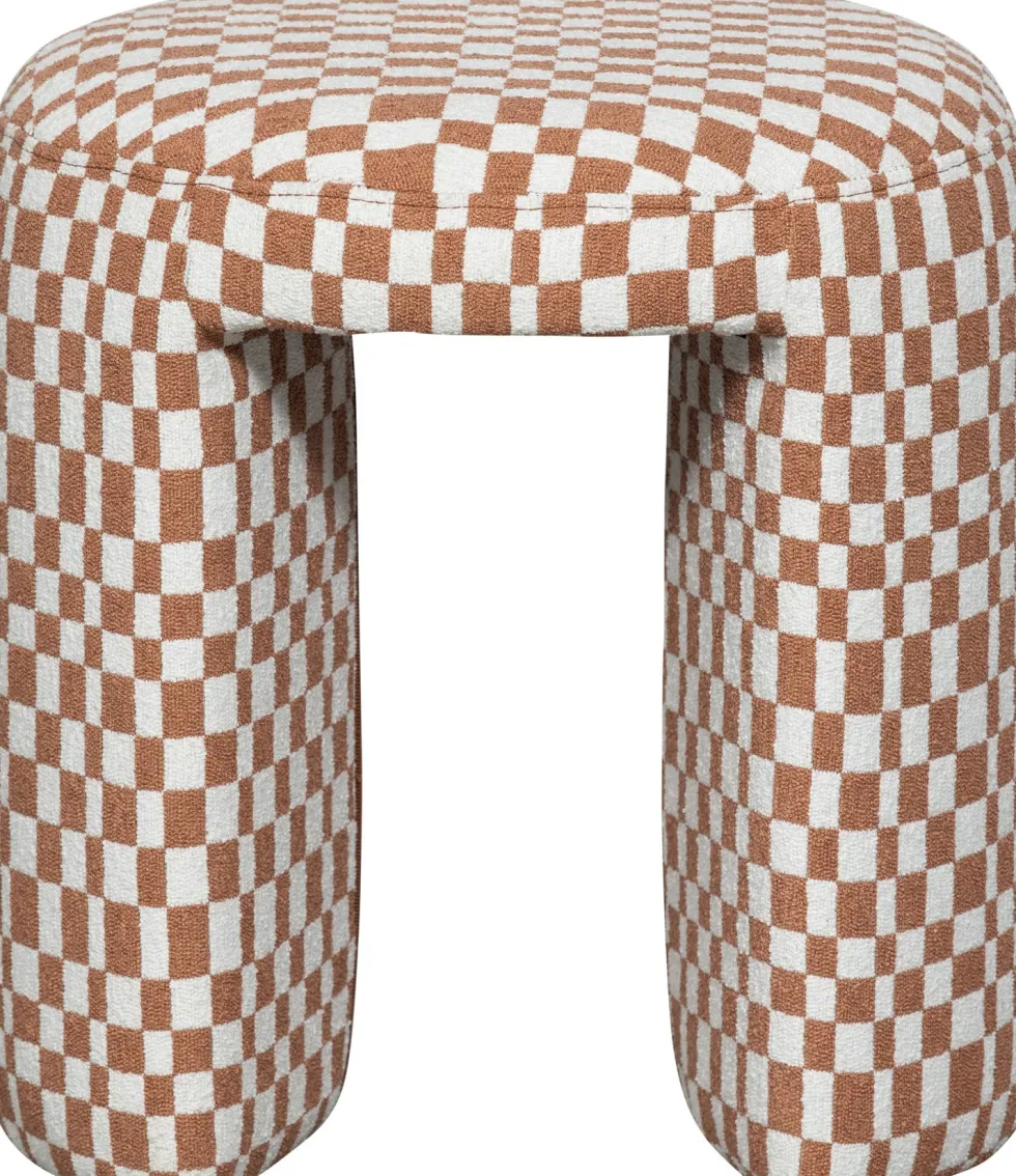 WOOOD kruk Charlie oranje / wit D 45 H 47 cm