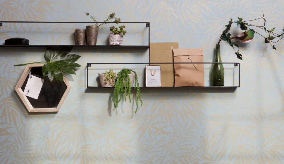 WOOOD wandplank Meert zwart 100 x 8 x 16 cm