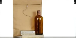 WOOOD wandplank zwart 35 x 70 x 20 cm