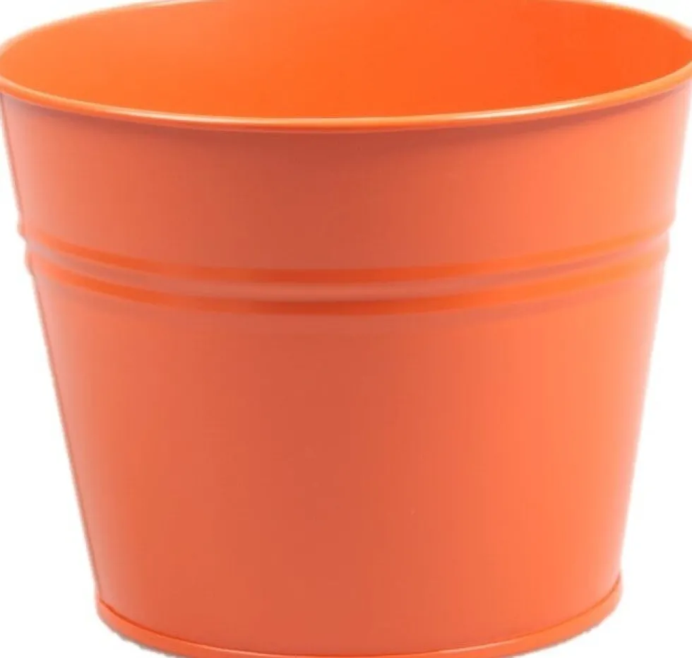 Zinc Collection bloempot Sanvi oranje 23 x 23 x 18 cm