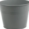 Zinc Collection bloempot Sanvi grijs 23 x 23 x 18 cm